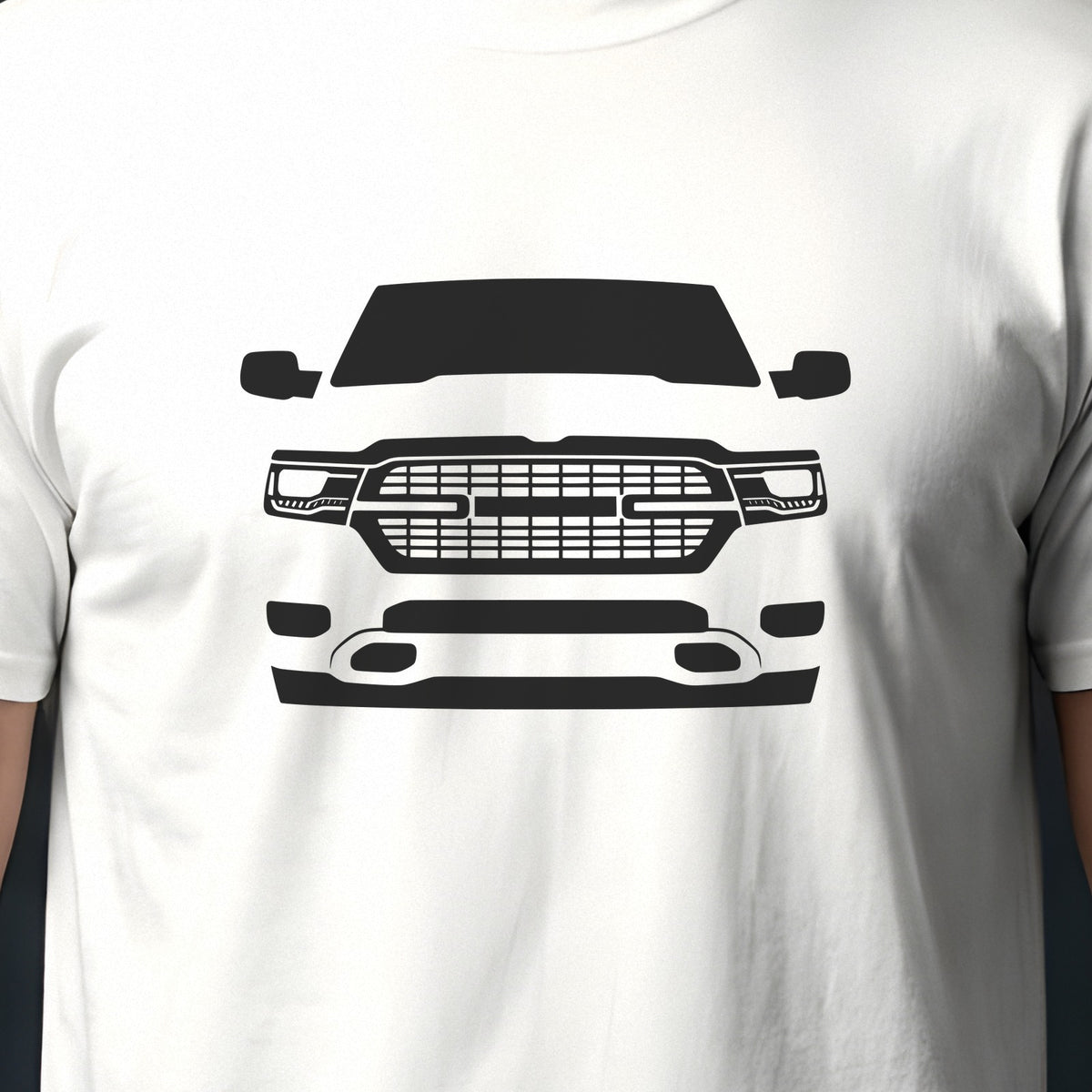 Ram 1500 2019-2024 front view silhouette print close-up