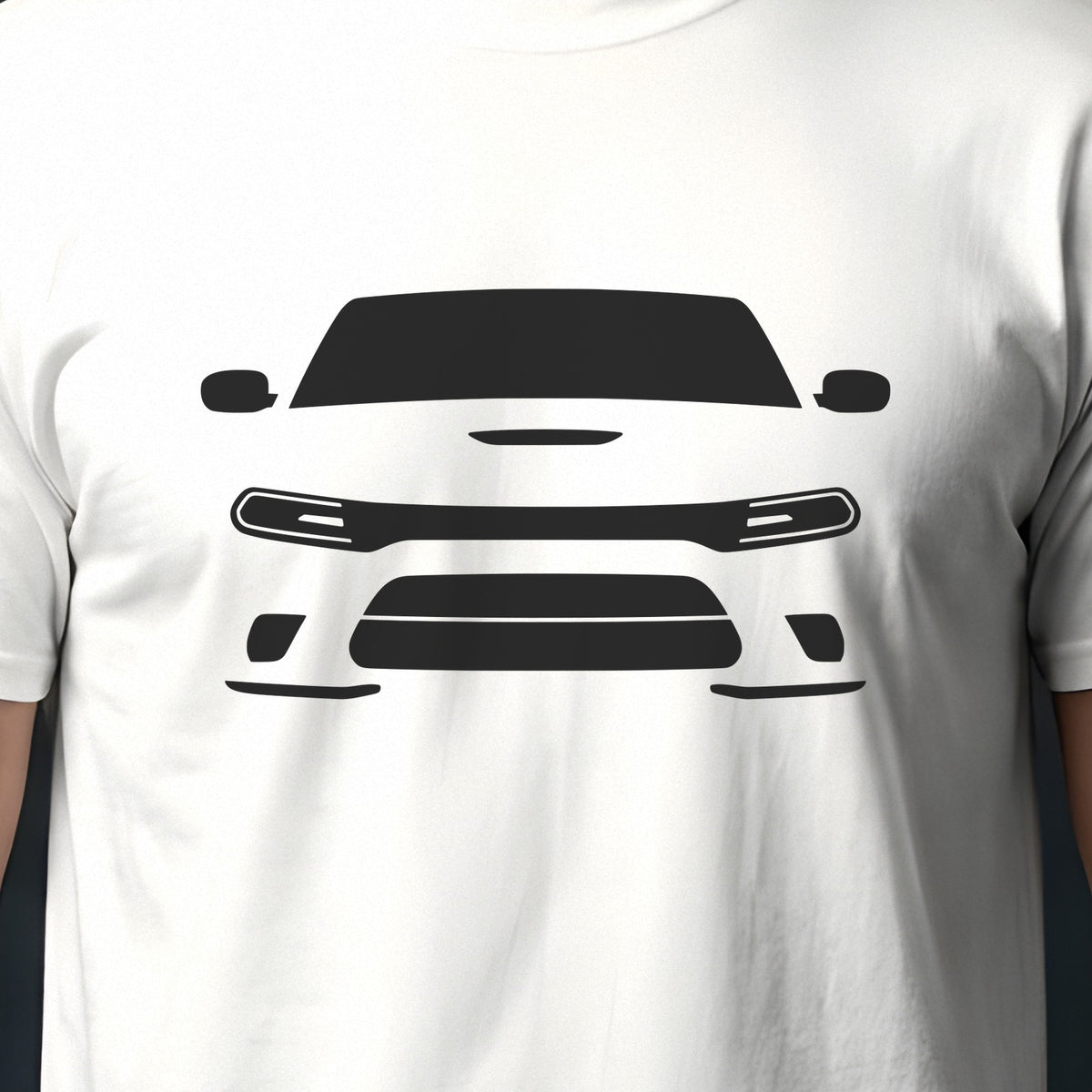 Dodge Charger Daytona 2024-2026 front view silhouette print close-up
