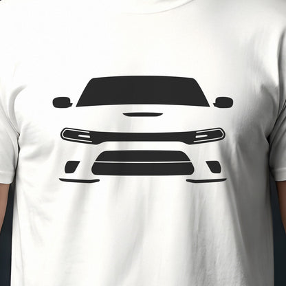 Dodge Charger Daytona 2024-2026 front view silhouette print close-up