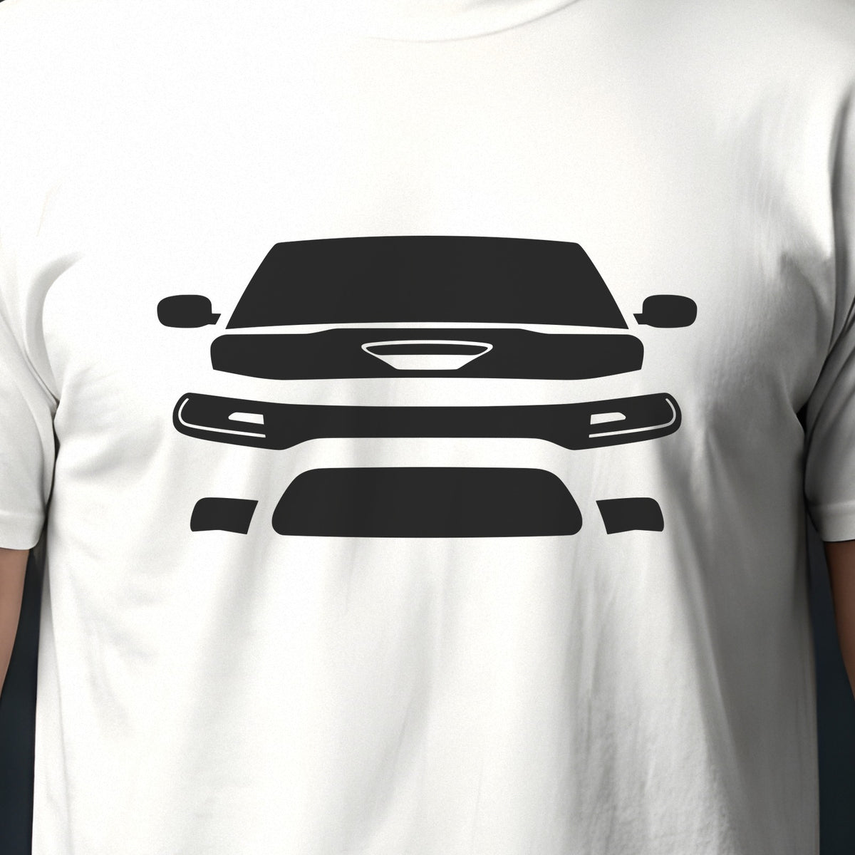 Dodge Charger 2015-2023 front view silhouette print close-up