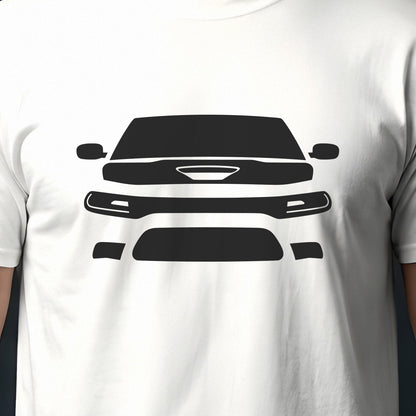 Dodge Charger 2015-2023 front view silhouette print close-up