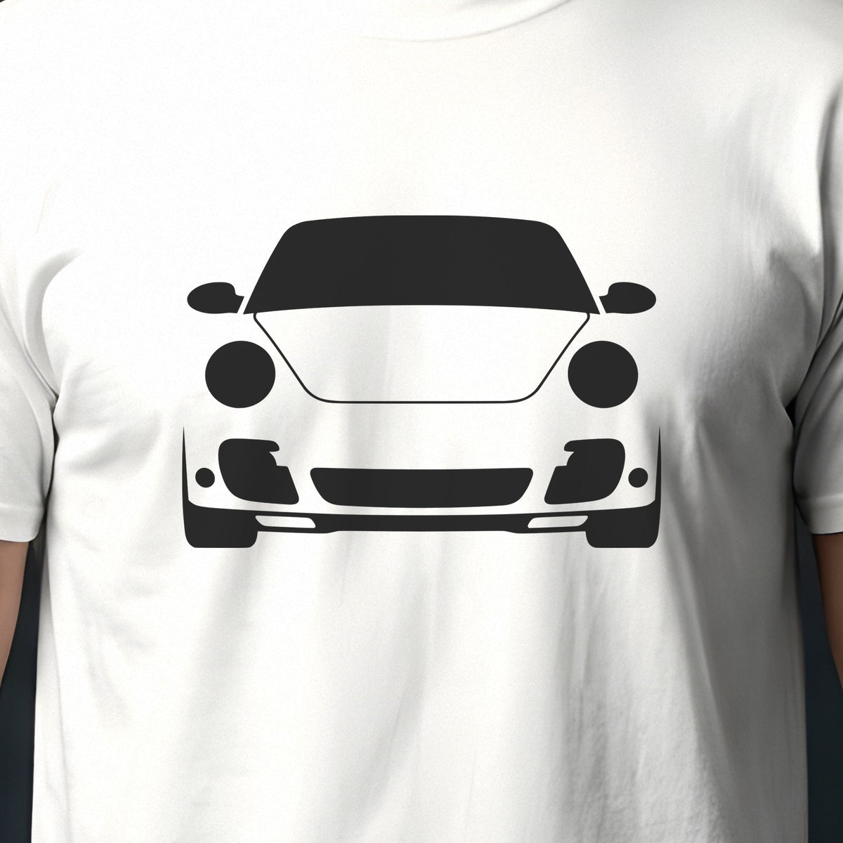 Porsche 911 997 2005-2012 front view silhouette print close-up
