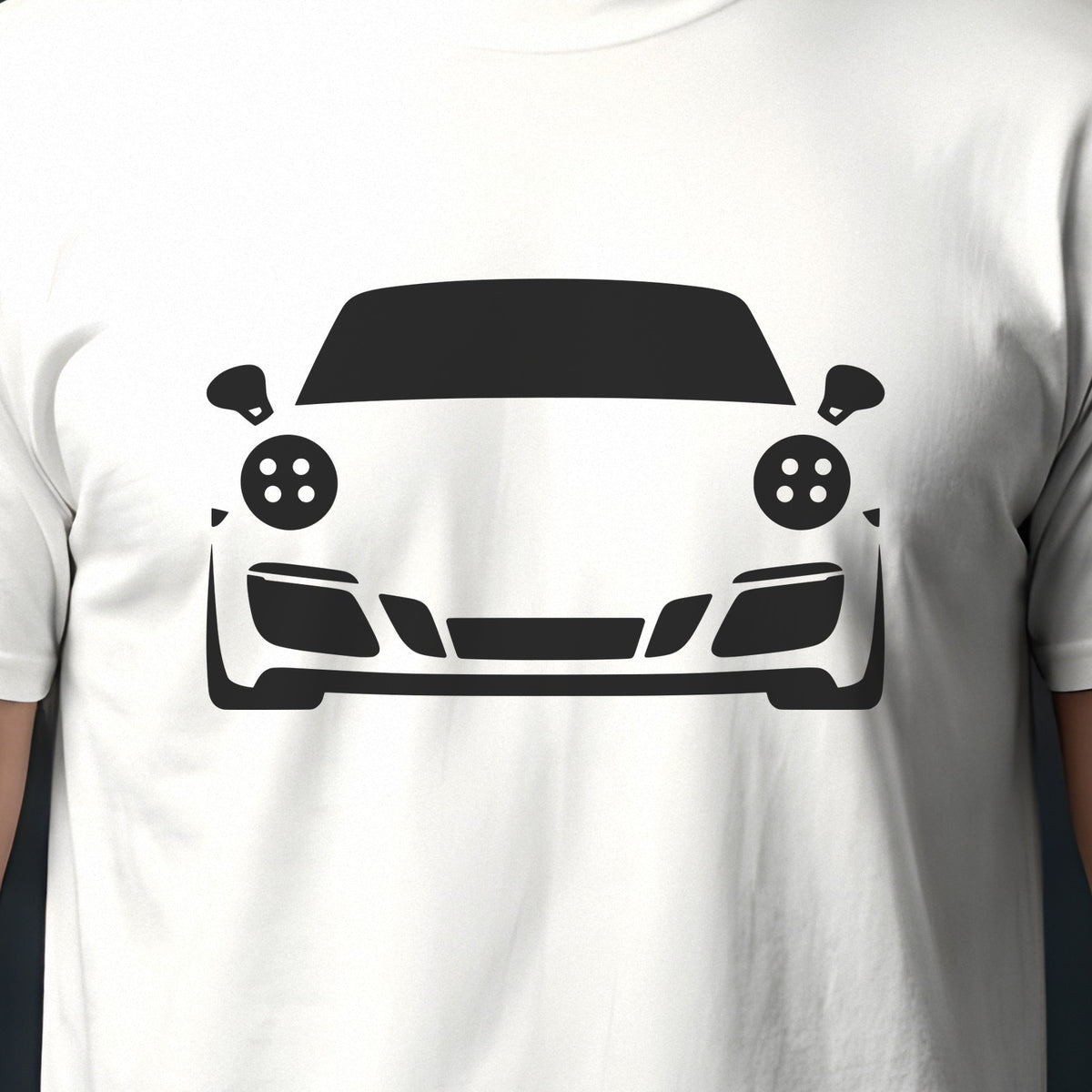 Porsche 911 991 2012-2019 front view silhouette print close-up