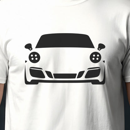 Porsche 911 991 2012-2019 front view silhouette print close-up