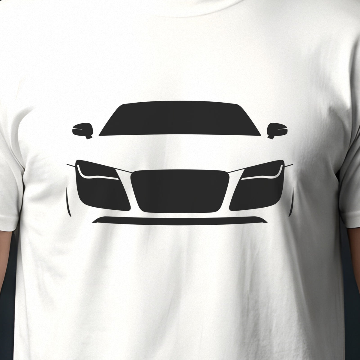Audi R8 2008-2015 front view silhouette print close-up