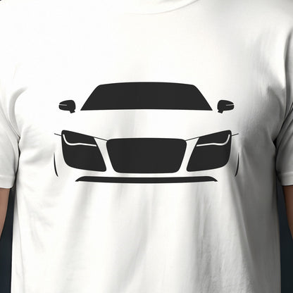 Audi R8 2008-2015 front view silhouette print close-up