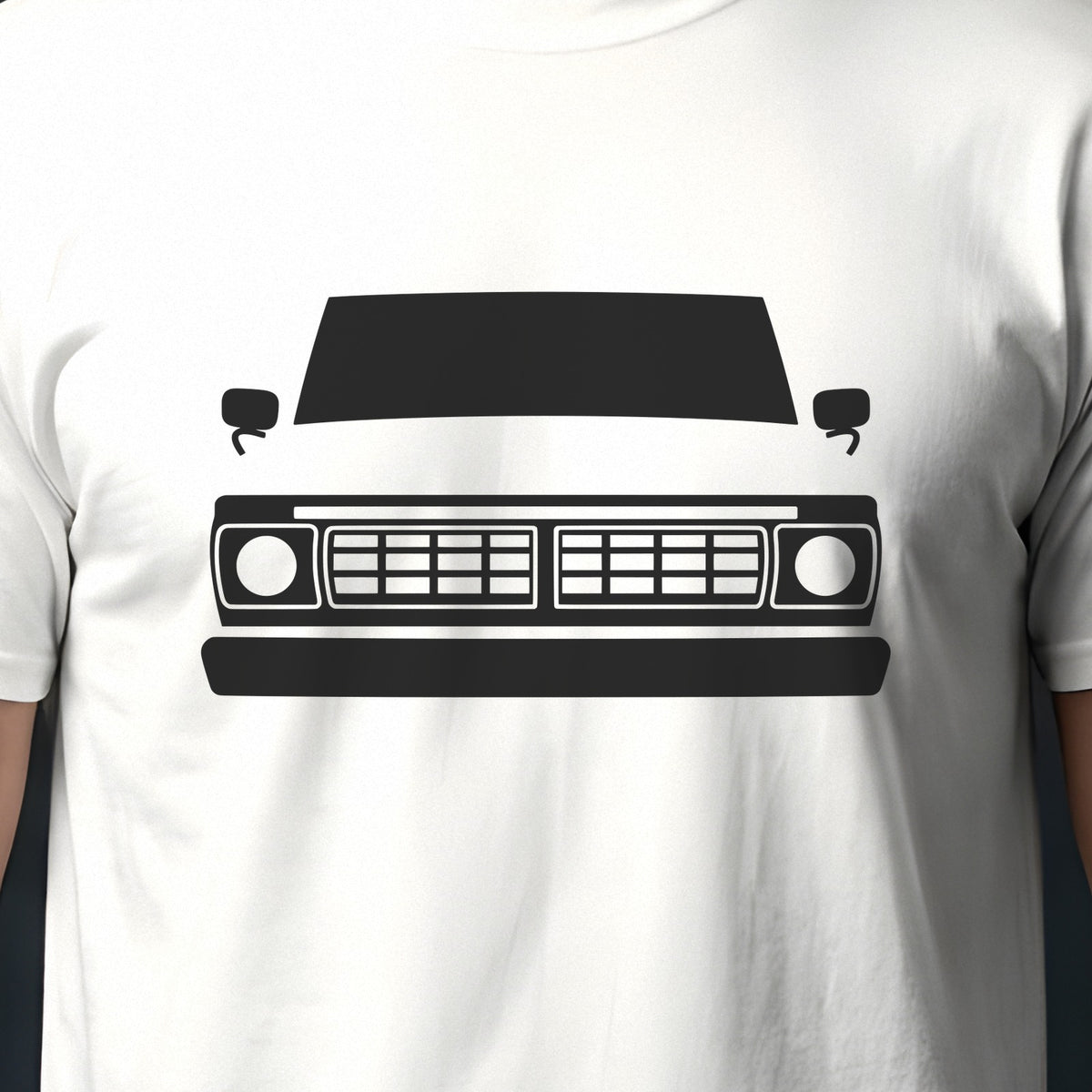 Ford F-100 1973-1979 front view silhouette print close-up