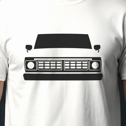 Ford F-100 1973-1979 front view silhouette print close-up