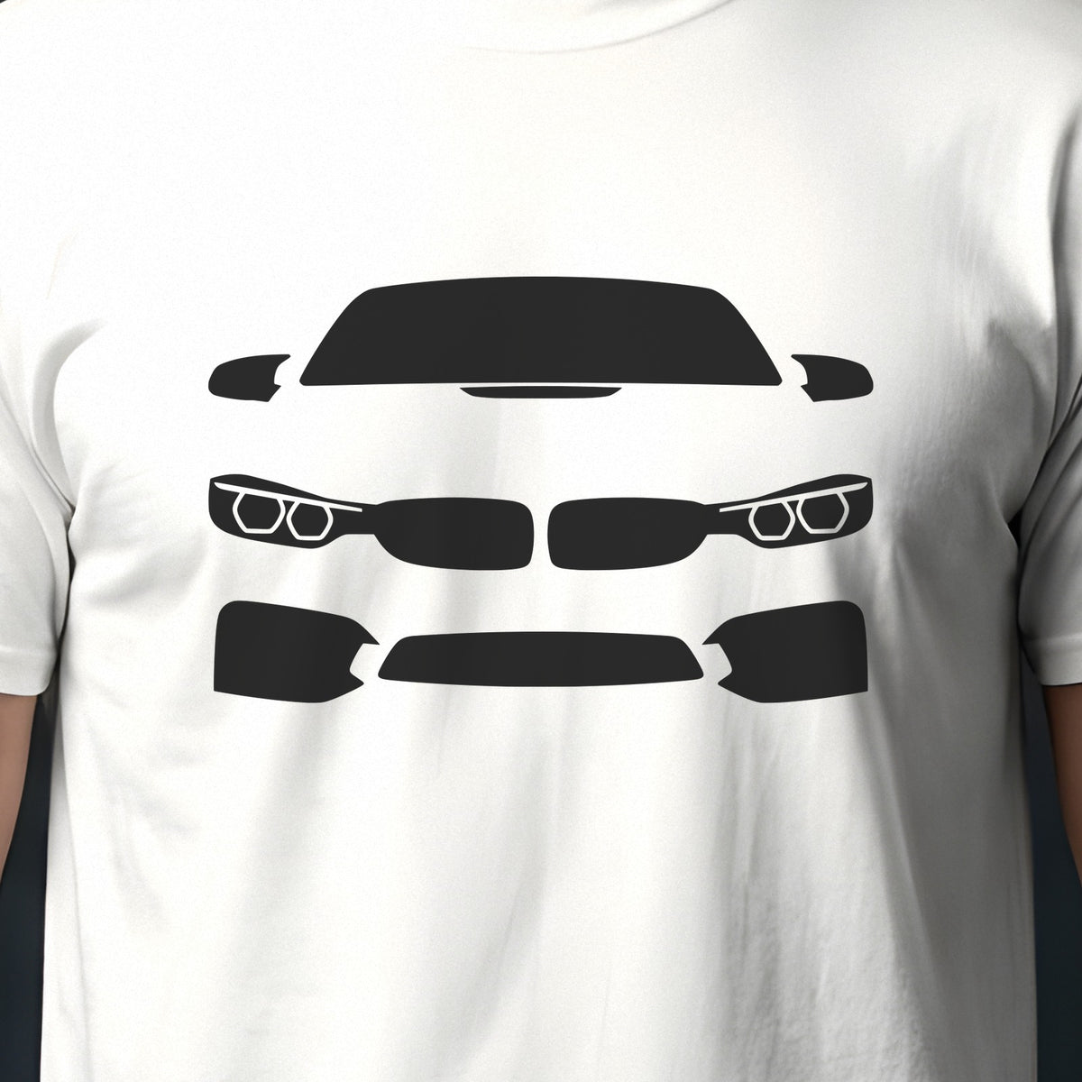 BMW M4 F82 2015-2020 front view silhouette print close-up