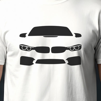 BMW M4 F82 2015-2020 front view silhouette print close-up