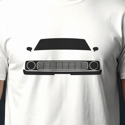 Ford Mustang 1971-1973 front view silhouette print close-up