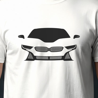 BMW i8 2014-2020 front view silhouette print close-up