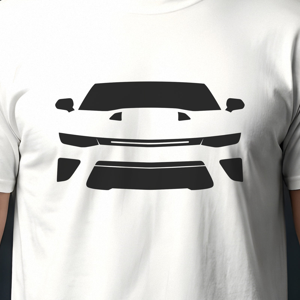 Chevrolet Camaro 2016-2024 front view silhouette print close-up