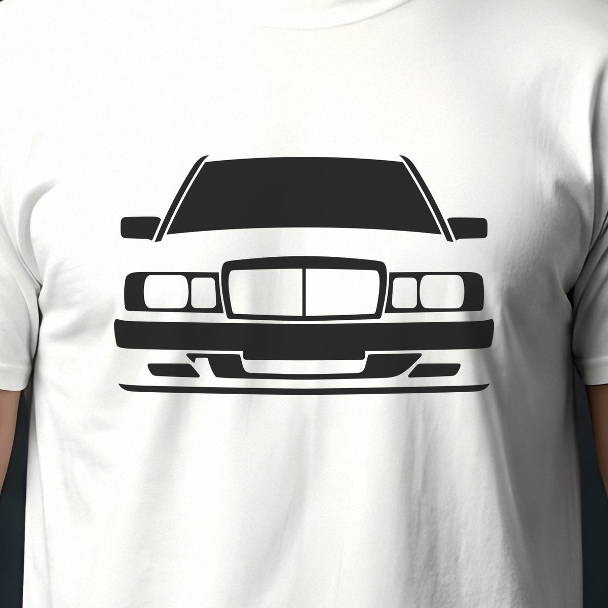 Mercedes-Benz 190E 2.3-16 1984-1993 front view silhouette print close-up