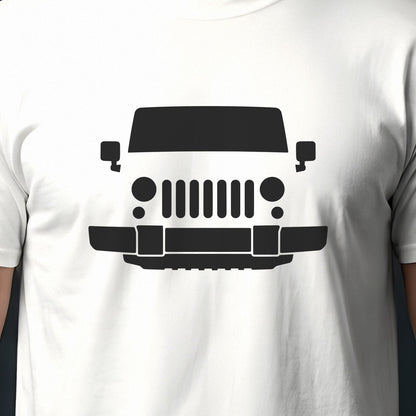 Jeep Wrangler JK 2007-2018 front view silhouette print close-up