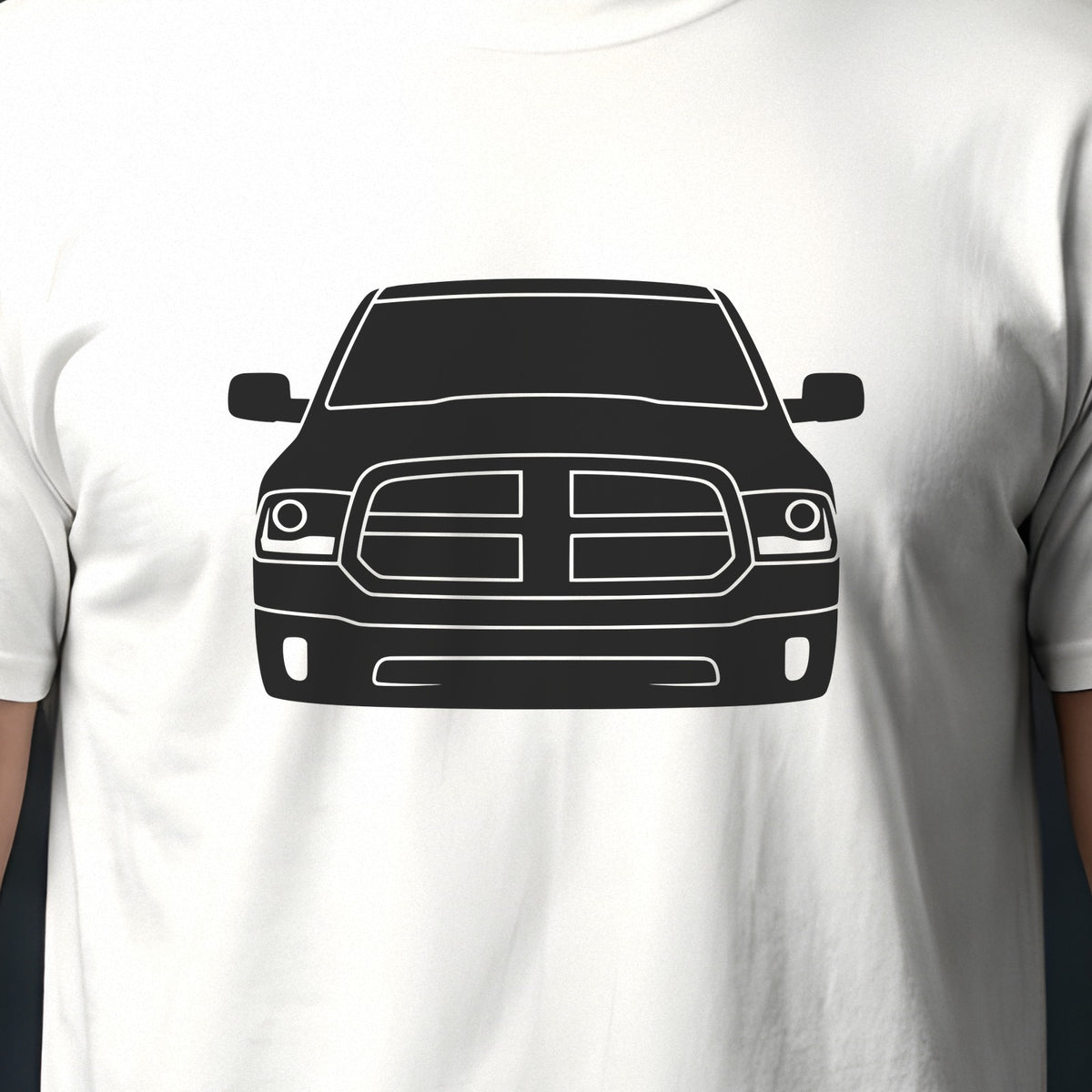 Ram 1500 2013-2018 front view silhouette print close-up