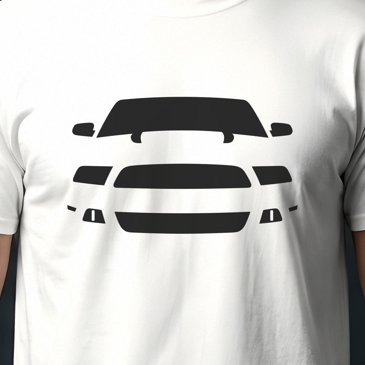 Ford Mustang 2010-2014 front view silhouette print close-up