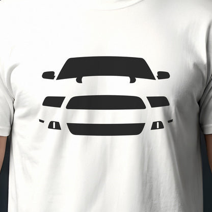 Ford Mustang 2010-2014 front view silhouette print close-up