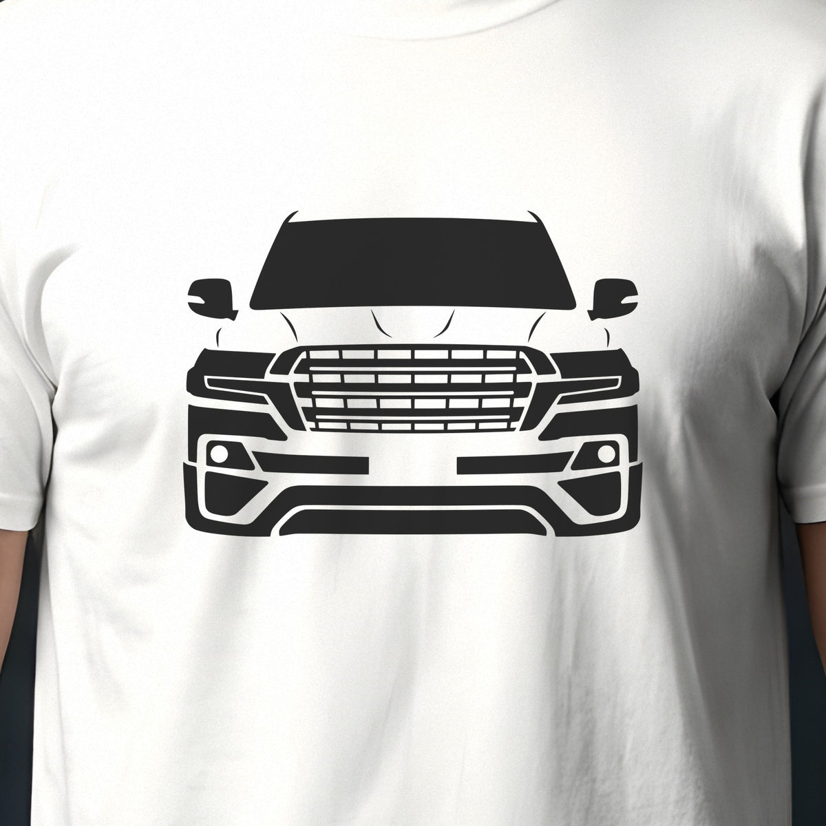 Toyota Land Cruiser 2008-2021 front view silhouette print close-up