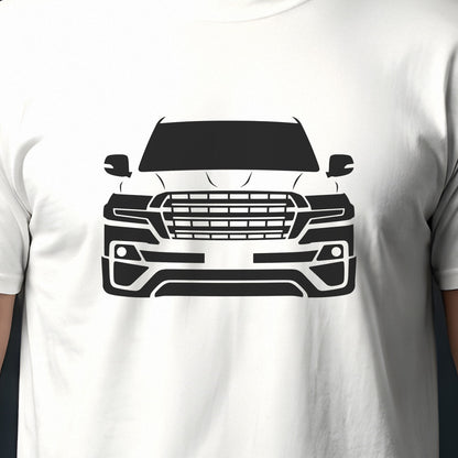 Toyota Land Cruiser 2008-2021 front view silhouette print close-up