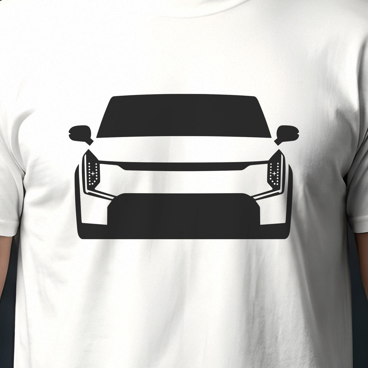 Kia EV9 2024-2026 front view silhouette print close-up