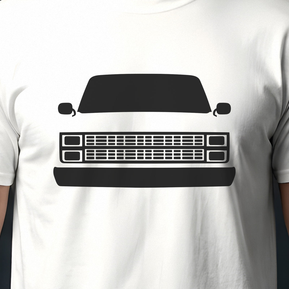 Chevrolet C10 Pickup 1973-1987 front view silhouette print close-up