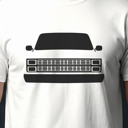 Chevrolet C10 Pickup 1973-1987 front view silhouette print close-up