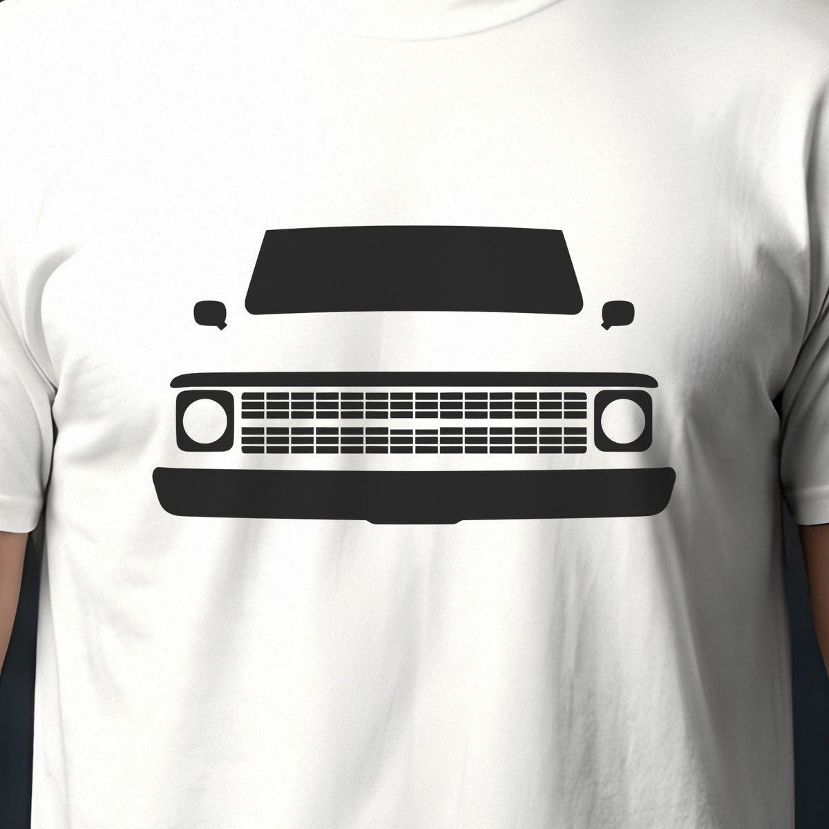 Chevrolet C10 Pickup 1967-1972 front view silhouette print close-up