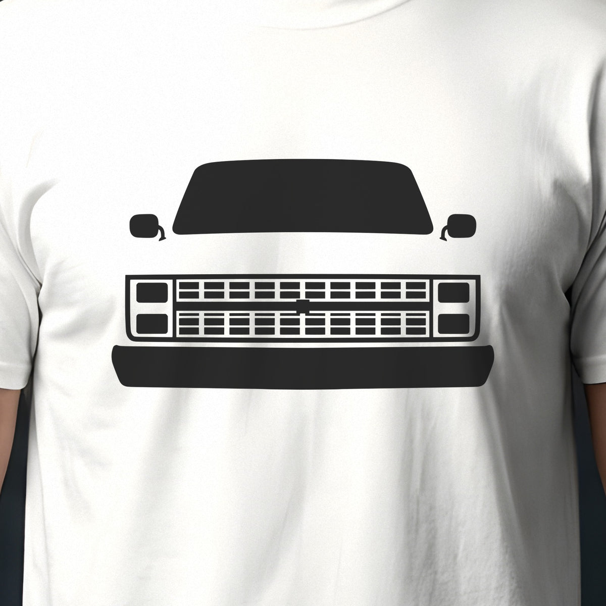 Chevrolet Blazer K5 1973-1991 front view silhouette print close-up