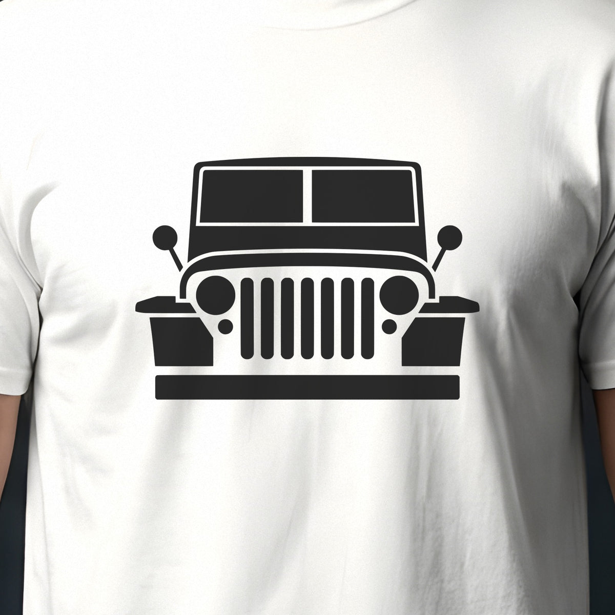 Jeep Willys MB 1941-1945 front view silhouette print close-up
