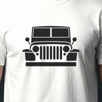 Jeep Willys MB 1941-1945 front view silhouette print close-up