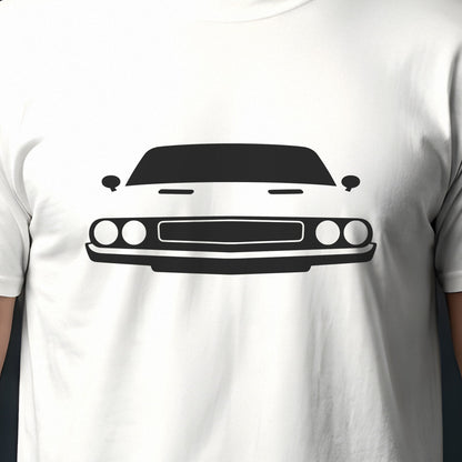 Dodge Challenger 1970-1974 front view silhouette print close-up