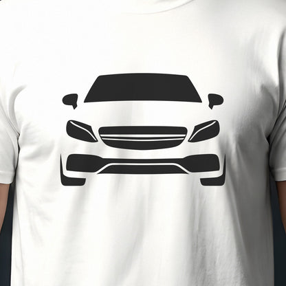 Mercedes-Benz C63 AMG 2015-2021 front view silhouette print close-up