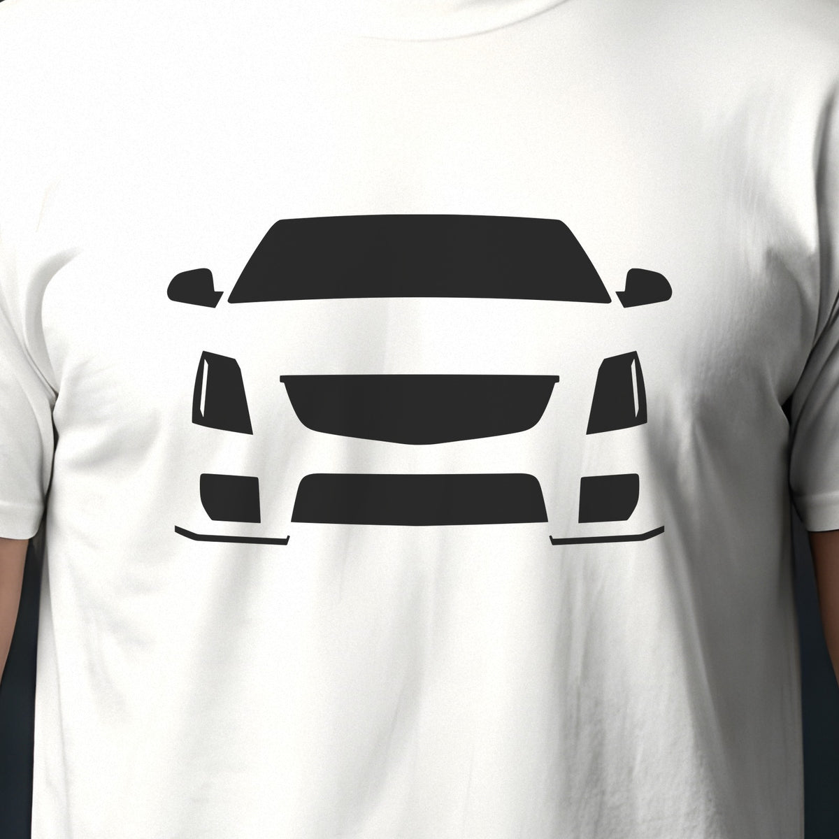 Cadillac CTS-V 2009-2015 front view silhouette print close-up