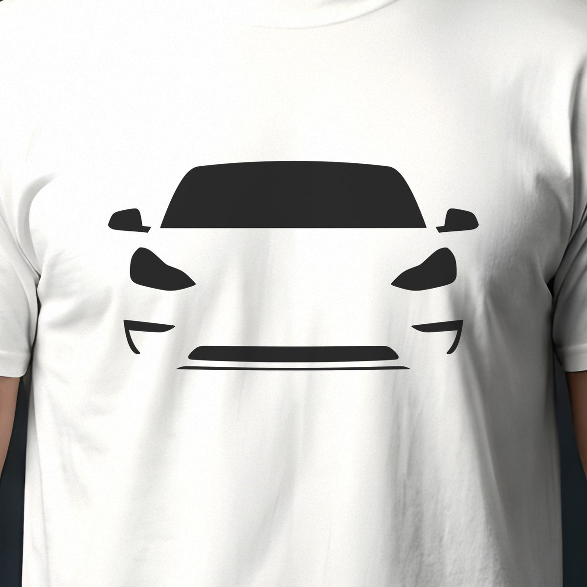 Tesla Model 3 2017-2023 front view silhouette print close-up