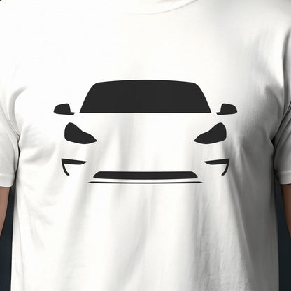 Tesla Model 3 2017-2023 front view silhouette print close-up