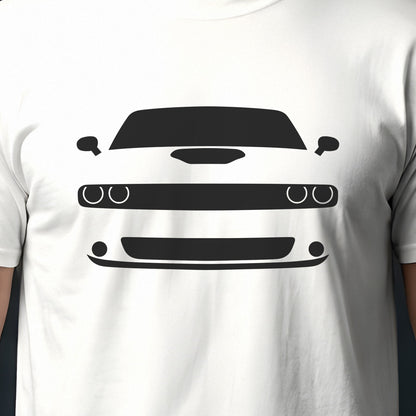Dodge Challenger 2008-2023 front view silhouette print close-up