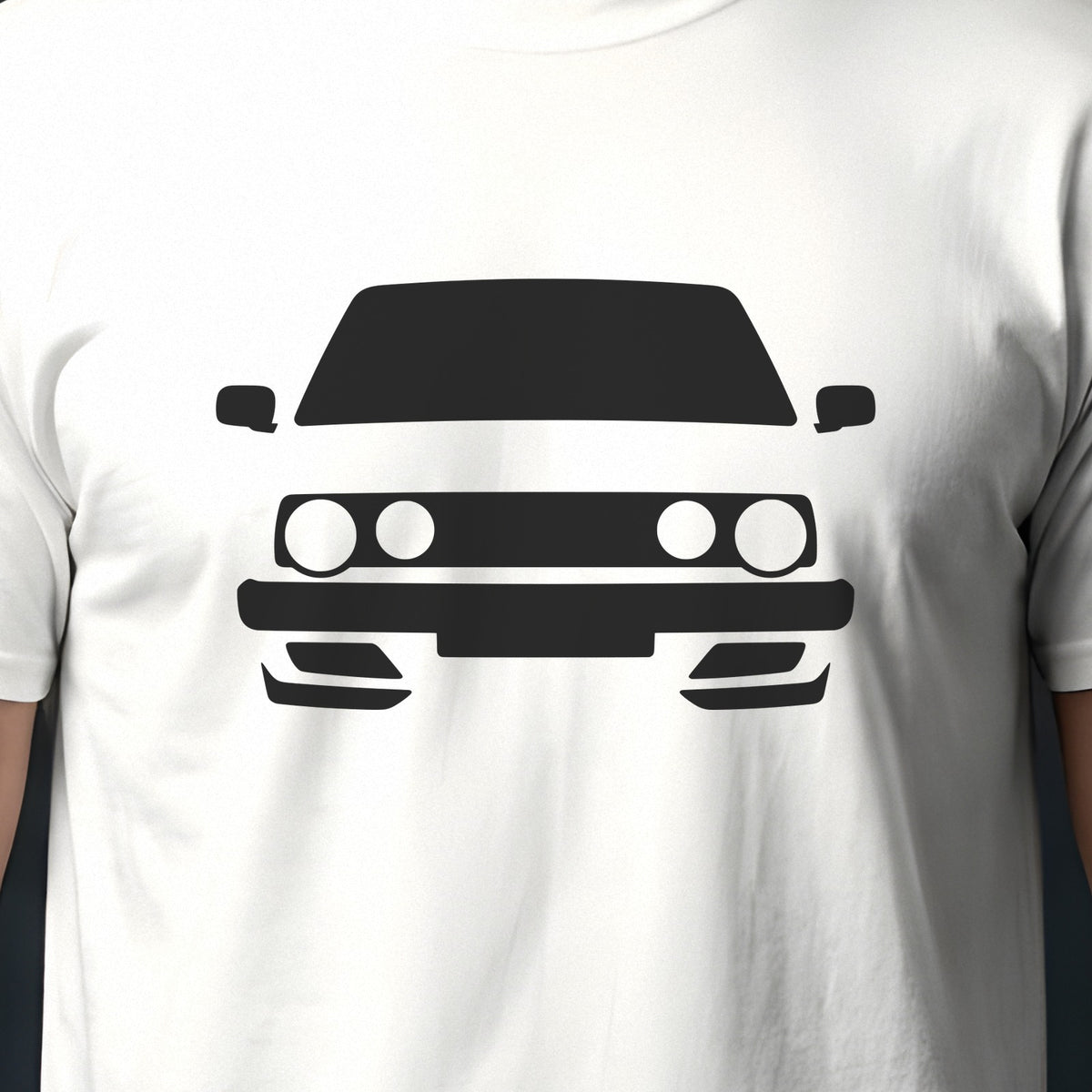 Volkswagen Golf GTI Mk2 1985-1992 front view silhouette print close-up