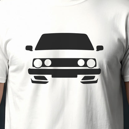 Volkswagen Golf GTI Mk2 1985-1992 front view silhouette print close-up