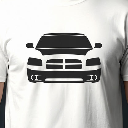 Dodge Charger 2006-2010 front view silhouette print close-up