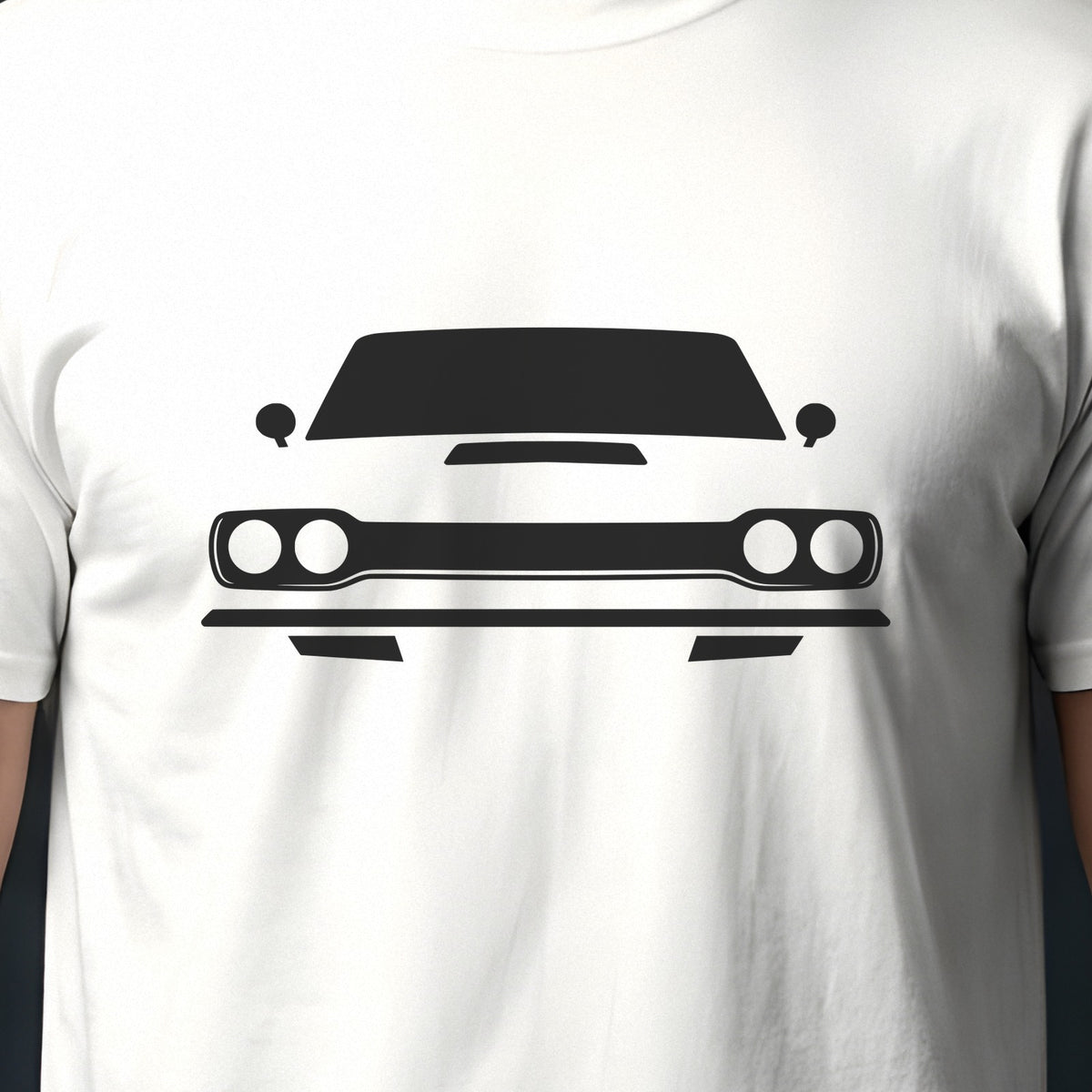 Plymouth GTX 1967-1971 front view silhouette print close-up