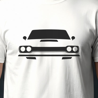 Plymouth GTX 1967-1971 front view silhouette print close-up