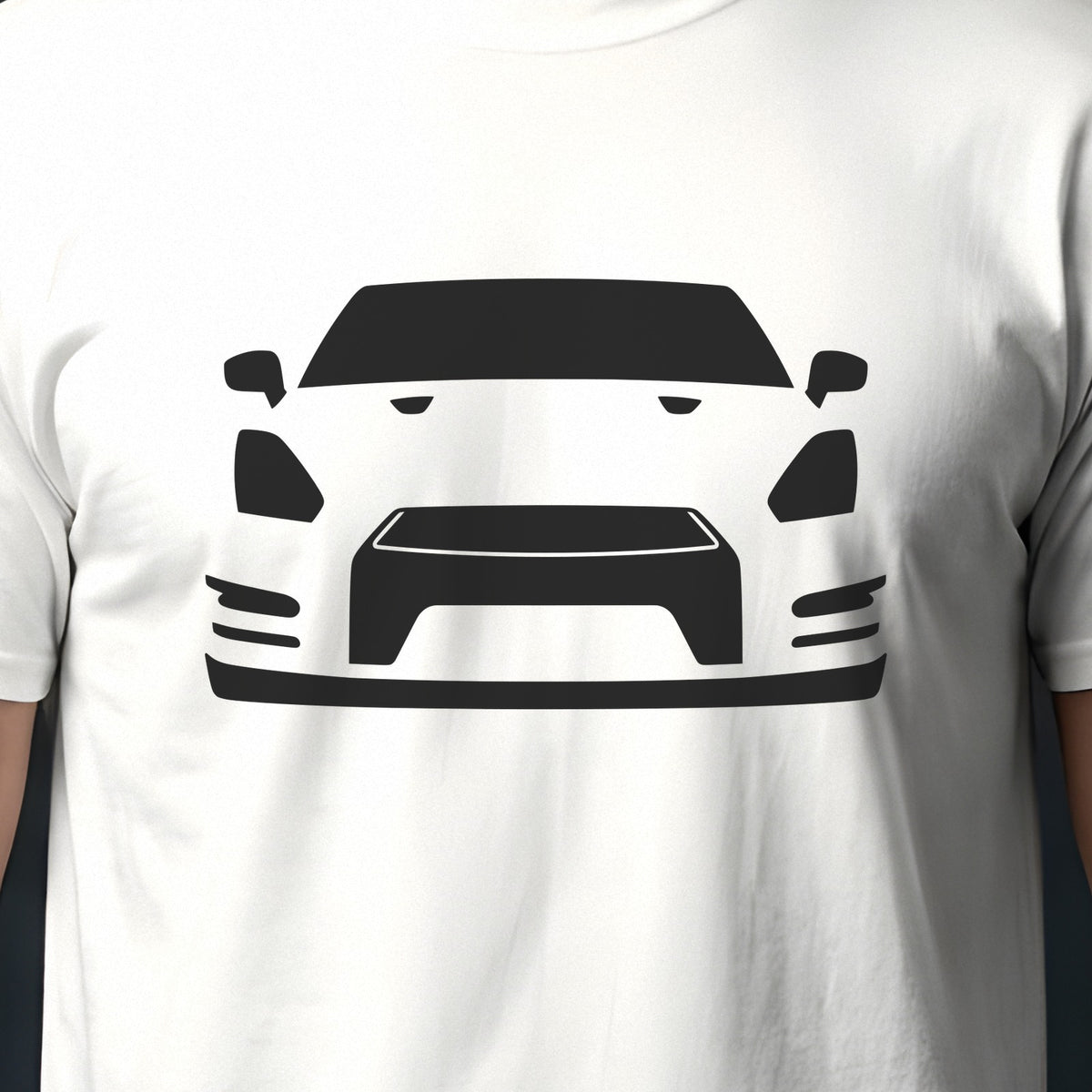 Nissan GT-R 2009-2024 front view silhouette print close-up