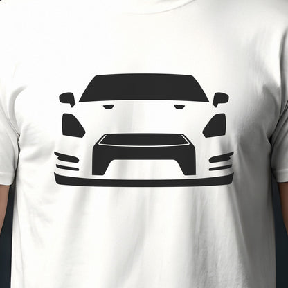 Nissan GT-R 2009-2024 front view silhouette print close-up