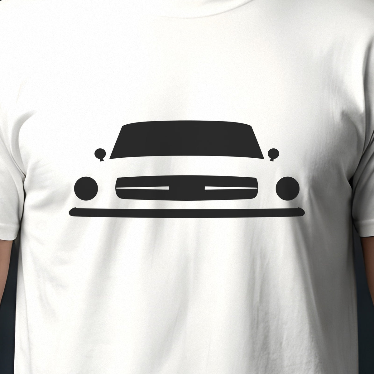 Ford Mustang 1965-1966 front view silhouette print close-up