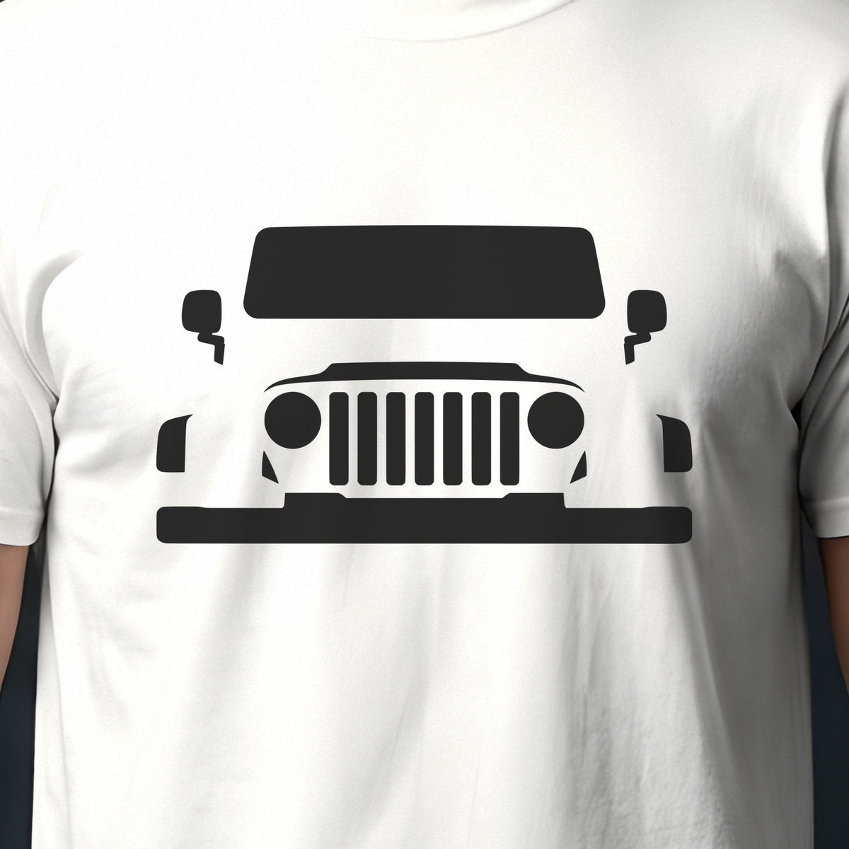 Jeep Wrangler TJ 1997-2006 front view silhouette print close-up
