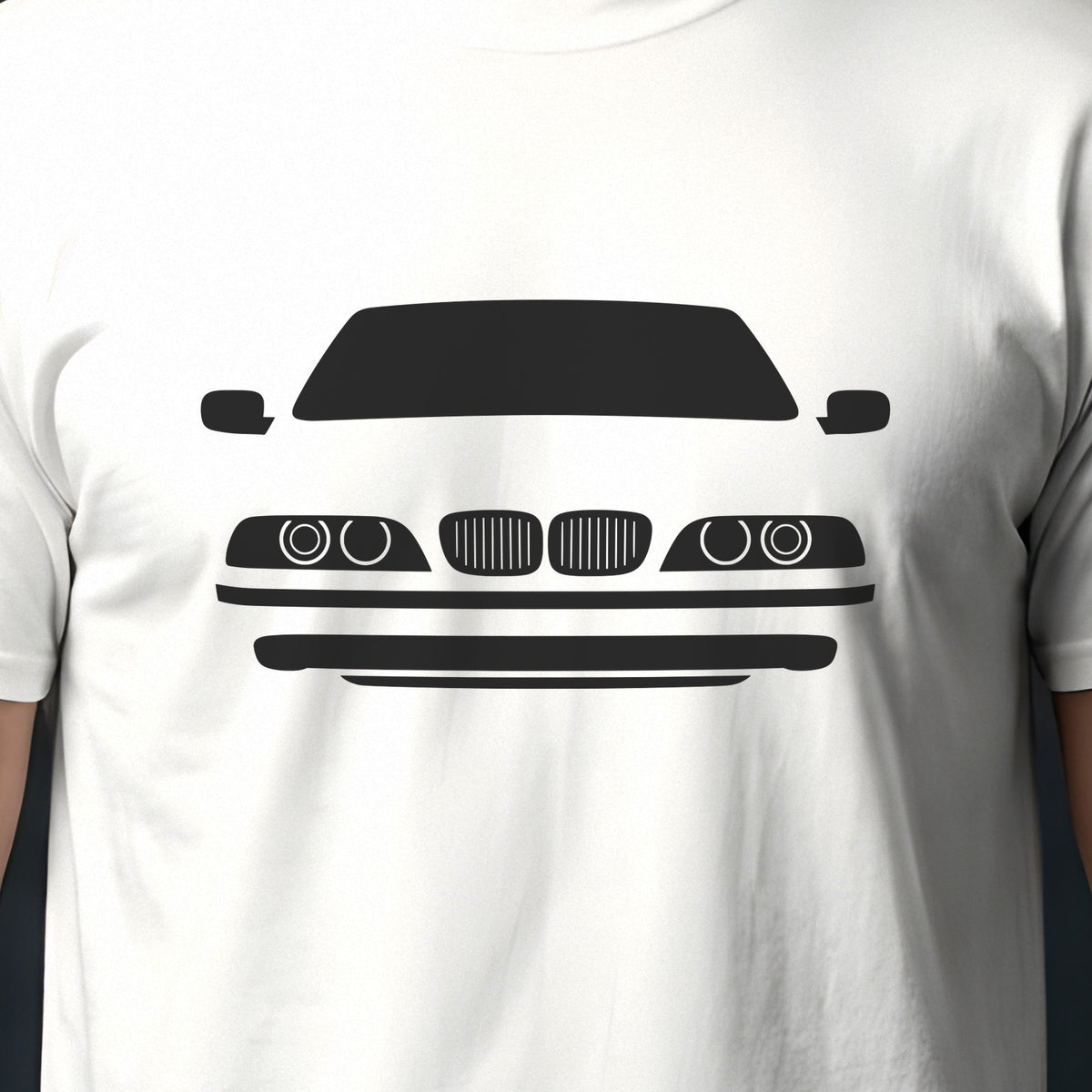 BMW 5 Series E39 1997-2003 front view silhouette print close-up