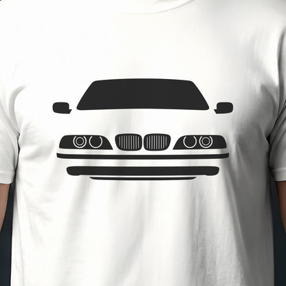 BMW 5 Series E39 1997-2003 front view silhouette print close-up