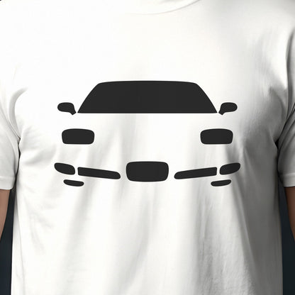 Chevrolet Corvette 1997-2004 front view silhouette print close-up