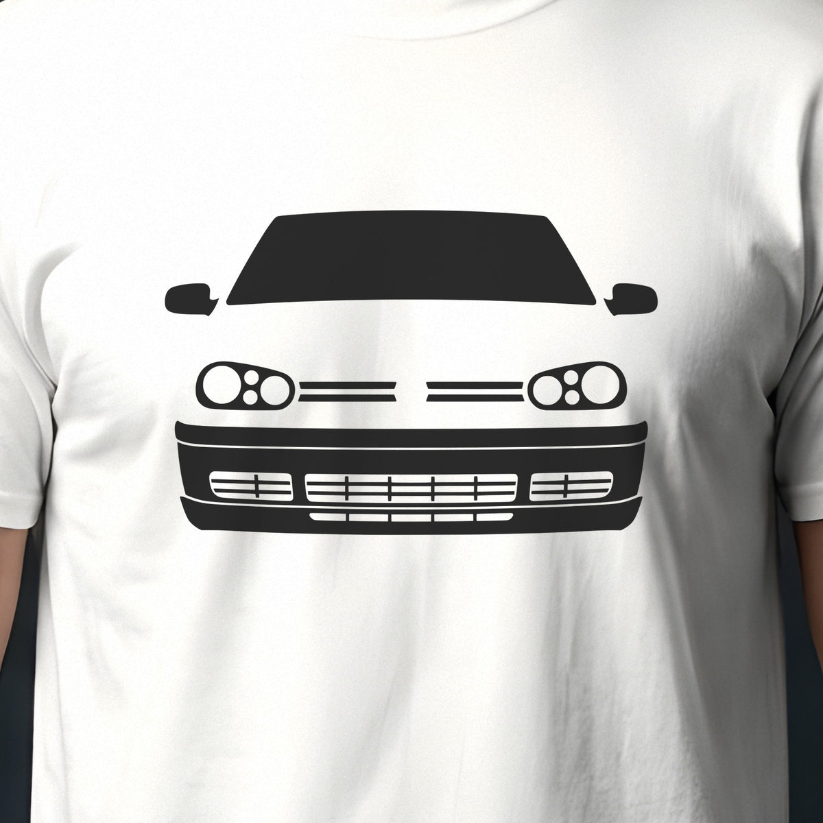 Volkswagen Golf GTI Mk4 1999-2005 front view silhouette print close-up